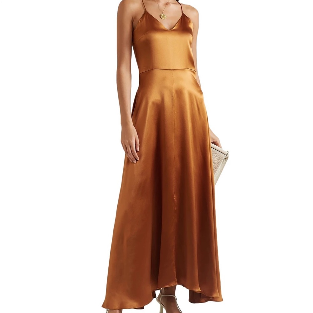 Deitas - orange copper maxi dress - FR 40